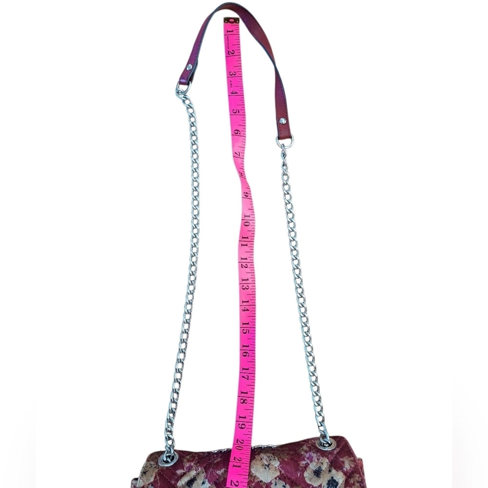 Vintage L'’Intervalle Floral Velvet Quilted Shoulder Bag Made in Spain Purse - Picture 13 of 13